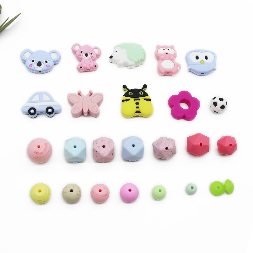 Animales de dibujos animales de 100 piezas al por mayor cuentas de silicona molar